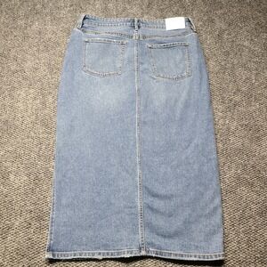 Edited by Remi Bader Women's Side Slit Mid-Shin Length Denim Jean Skirt Sz 10